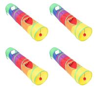 Giwnhvx Lot de 4 tunnels pour chat - Jouet d'intérieur et d'extérieur - Jouets pour entraînement de puzzle