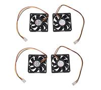 Giwnhvx Lot de 4 ventilateurs de refroidissement pour boîtier d'ordinateur 60 mm 6 cm CC 12 V 3 broches Noir