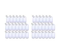 Giwnhvx Lot de 40 étiquettes d'identification en plastique pour porte-clés Blanc