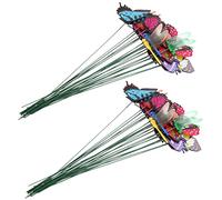 Giwnhvx Lot de 40 palmiers de jardin papillons et 8 pièces libellules paris de jardin, ornements pour cour, patio, décorations de fête, total 48 pièces
