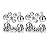 Giwnhvx Lot de 48 boules de discothèque à suspendre, décorations pour boules de discothèque en verre, décorations pour fêtes en discothèque, pour décorations de fête avec corde