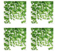 Giwnhvx Lot de 48 feuilles d'érable artificielles à suspendre de 2,5 m, guirlande de lierre artificiel à suspendre pour décoration de jardin et de mariage