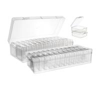 Giwnhvx Lot de 48 petites boîtes transparentes en plastique pour l'organisation de perles avec couvercle articulé, organisateurs artisanaux et conteneurs 2 ensembles