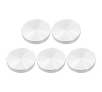 Giwnhvx Lot de 5 adaptateurs ronds en aluminium pour plaque de verre Argenté 50 x 8 mm