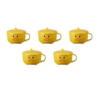 Giwnhvx Lot de 5 bols à nouilles ramen en forme de canard avec couvercle en acier inoxydable pour cuisine, fruits, soupe instantanée, riz, soupe, vaisselle 2