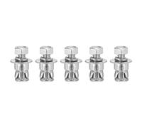 Giwnhvx Lot de 5 chevilles d'ancrage pour écrous hexagonaux de 6,35 mm x 1,6 cm - Idéal pour les murs en briques sèches en béton - Acier au carbone - Argent