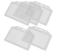 Giwnhvx Lot de 5 étuis en plastique blanc transparent pour badge de visite et cartes de crédit pour étudiants