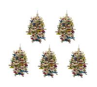 Giwnhvx Lot de 5 grands jouets à mâcher pour perroquet - Bloque les nœuds - Jouet à mâcher pour cage à oiseaux - Jouet à mordre pour aras gris africains cacatoès