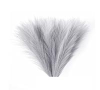 Giwnhvx Lot de 5 herbes de pampa artificielles à 5 tiges - 45 cm - Arrangement de fleurs pour (gris)