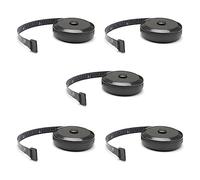 Giwnhvx Lot de 5 Mètres à ruban pour tissu corporel (rétractable double face noir)