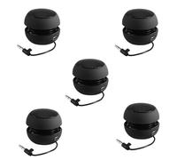 Giwnhvx Lot de 5 mini haut-parleurs portables de voyage avec câble audio de 3,5 mm basse tension batterie intégrée haut-parleur rétractable pour