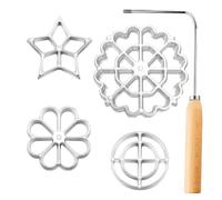 Giwnhvx Lot de 5 moules Bunuelos avec poignée en alliage d'aluminium avec 4 têtes interchangeables, faciles à installer, faciles à utiliser
