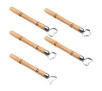 Giwnhvx Lot de 5 outils en argile pour sculpter avec poignées en bois pour tasses à thé, tasses, outils, poignée pour vase, modélisme, durable, facile à installer