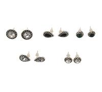 Giwnhvx Lot de 5 paires de boucles d'oreilles rondes en cristal style bohème rétro