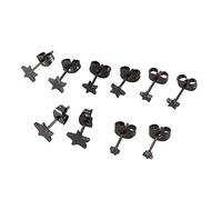 Giwnhvx Lot de 5 paires de clous d'oreilles en acier inoxydable pour femme de 3 mm à 7 mm