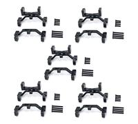 Giwnhvx Lot de 5 pièces de mise à niveau de voiture MN D90 D91 D96 MN99S 1/12 RC - Tige de traction en métal - Support de base et support servo d'essieu - Noir