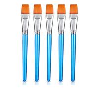 Giwnhvx Lot de 5 pinceaux plats en acrylique pour aquarelles, pinceau à cheveux en nylon synthétique, pinceau pour peinture artiste de 1 pouce