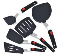 Giwnhvx Lot de 5 spatules en silicone pour ustensiles de cuisine antiadhésifs, ensemble d'ustensiles de cuisine chauffants