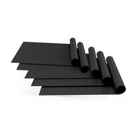 Giwnhvx Lot de 5 tapis de four réutilisables et résistants pour fond de four, 40 x 60 cm, noir
