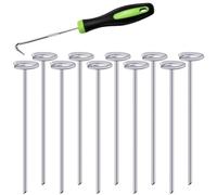 Giwnhvx Lot de 50 agrafes rondes pour paysage, piquets de jardin galvanisés de 15,2 cm, piquets de sol robustes