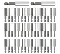Giwnhvx Lot de 50 supports d'extension magnétiques puissants pour perceuse à percussion, tige hexagonale de 6,3 mm, extension de tournevis en acier pour visseuse à percussion, facile à installer et à