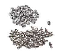 Giwnhvx Lot de 50 vis sans tête hexagonales M3 x 3 mm en acier inoxydable argenté et 50 étagères à découper en bois pour armoire