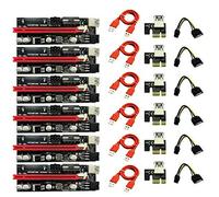 Giwnhvx Lot de 6 adaptateurs USB 3.0 PCI-E VER009S Express 1X vers 16X 15 broches vers 6 broches