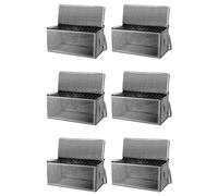 Giwnhvx Lot de 6 boîtes de rangement pliables et portables empilables pour vêtements, couvertures - Gris