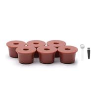 Giwnhvx Lot de 6 capsules de filtre à café réutilisables pour dosettes de café Caffitaly S21 S22 rechargeables en plastique de qualité alimentaire