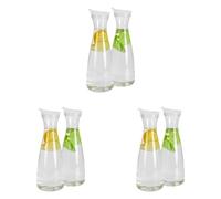 Giwnhvx Lot de 6 carafes à eau en plastique de 1,6 l avec couvercles à languette blanche - Pichets incassables de qualité alimentaire et recyclables - Bocal à jus