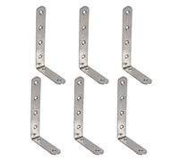 Giwnhvx Lot de 6 équerres d'angle en forme de L en acier inoxydable 125 x 75 mm