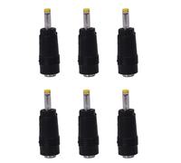 Giwnhvx Lot de 6 fiches jaunes mâles de 4 x 1,7 mm vers jack femelle 5,5 x 2,1 mm, connecteur d'alimentation CC noir