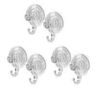 Giwnhvx Lot de 6 grands crochets à ventouse transparents réutilisables et résistants