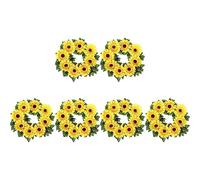 Giwnhvx Lot de 6 guirlandes de tournesols artificielles en soie à suspendre pour balcon, jardin, décoration de mariage