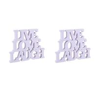 Giwnhvx Lot de 6 lettres en bois pour décoration de mariage (blanc)