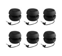 Giwnhvx Lot de 6 mini haut-parleurs portables de voyage avec câble audio de 3,5 mm basse tension batterie intégrée haut-parleur rétractable pour
