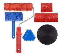 Giwnhvx Lot de 6 outils de grain de bois de 17,8 cm, outil de grainage en caoutchouc, outil de peinture sur bois, facile à installer, facile à utiliser