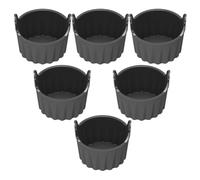Giwnhvx Lot de 6 pièces en silicone pour friteuse à air, pour oeufs, 2,8 pouces, réutilisables, pour friteuse à air, pour œufs en chemise, anti-adhésifs, pour cupcakes, muffins, four à micro-ondes