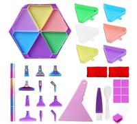 Giwnhvx Lot de 6 plateaux pour peinture avec grille plaque hexagonale pour perceuse, grande capacité, stylo pour peinture avec diamants, point de croix artistique, A