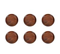 Giwnhvx Lot de 6 plats à pain en bois lisse - Ustensiles de cuisine - Assiette ronde