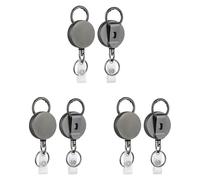 Giwnhvx Lot de 6 porte-badges rétractables robustes en métal avec clip de ceinture pour porte-nom et porte-clés