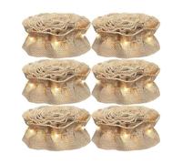 Giwnhvx Lot de 6 rouleaux de ruban rustique pour sapin de Noël avec lumières LED pour décorations de Noël Marron
