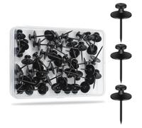 Giwnhvx Lot de 60 clous à double tête pour accrocher des photos, crochets muraux, sans clous, punaises pour mur, noirs