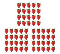 Giwnhvx Lot de 60 fraises artificielles pour photographie, décoration de maison, cuisine, armoire, petite taille