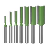 Giwnhvx Lot de 7 fraises droites à tige simple et double cannelure de 6,35 mm pour fraiseuse à bois, outil de menuiserie