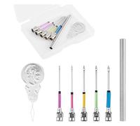 Giwnhvx Lot de 7 pièces de poinçonnage, kit de broderie avec poinçonnage, 5 tailles de têtes de poinçonnage, outils de couture et pour débutants adultes
