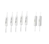 Giwnhvx Lot de 7 résistances de ciment bobinées, 5 pièces 10 W 1,0 Ohm et 2 pièces 20 W 8 Ohm