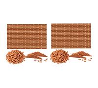 Giwnhvx Lot de 700 mini briques pour aménagement paysager - Briques miniatures pour mur de briques - Petites briques pour pièces de jardin, échelle 1/35