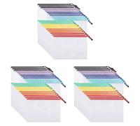 Giwnhvx Lot de 72 pochettes en maille à fermeture éclair en plastique pour documents, format lettre/format A4, fournitures de bureau