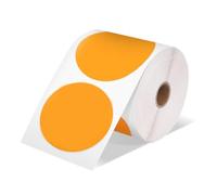 Giwnhvx Lot de 750 étiquettes autocollantes rondes carrées pour imprimante d'étiquettes d'expédition pour petite entreprise 2 x 2 Orange Facile à installer